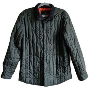 Victorinox Womens Jacket Size Large Green Quilted Snap Front Pockets